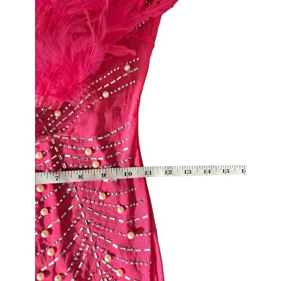 Women's Bodycon Super Pearly Pink Lace Dress - Picture 5 of 7